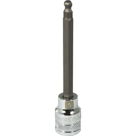 Dynamic Tools 3/8" Drive Metric Hex Head, 5mm Long Ball Nose, Chrome Socket D006905